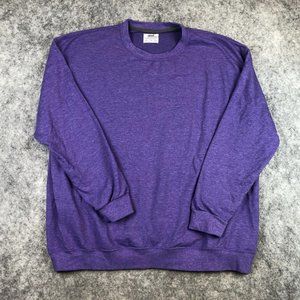 Anvil Sweater 3XL Womens Royal Purple Heathered Knit Crewneck Pullover Casual